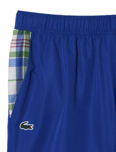 Мужские теннисные шорты Lacoste Tennis Checked Colourblock Shorts - blue/white
