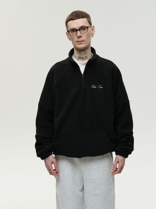 Толстовка Drawstring Half-Zipped черная