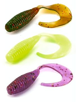 Твистеры съедоб. искусст. LJ Pro Series MICRO GRUB 1,0in (02,50) Mix Pack/MIX1 90шт.