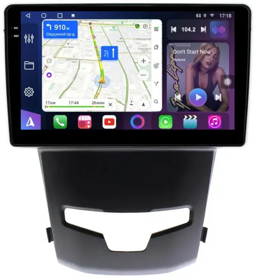 Магнитола для SsangYong Actyon 2 2013-2021 - FarCar S500-TS10 монитор 9.5" QLED на Android 14, Быстрая, CarPlay, 4G SIM-слот
