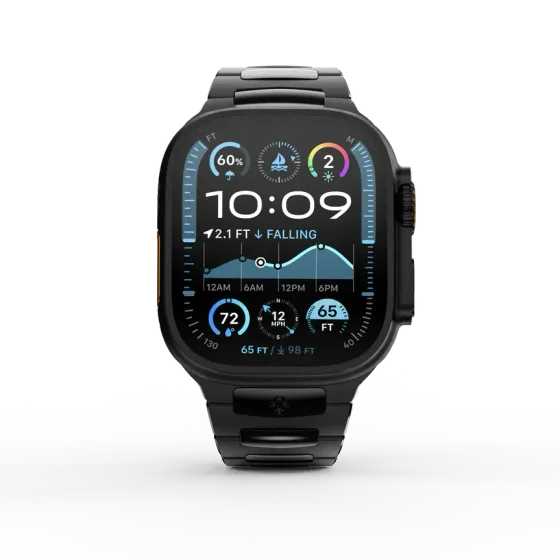 Ремешок для Apple Watch 49/46/45 - ROYAL II Чёрный/Сталь