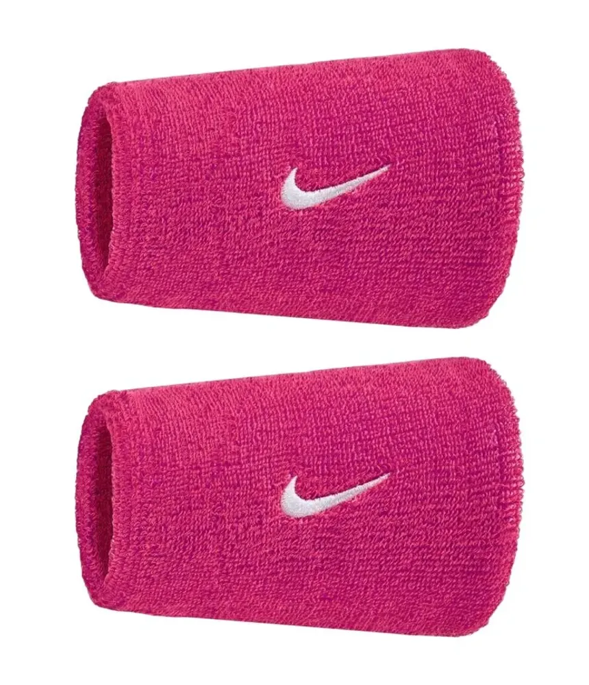 Напульсник теннисный Nike Swoosh Double-Wide 2P - vivid pink/white