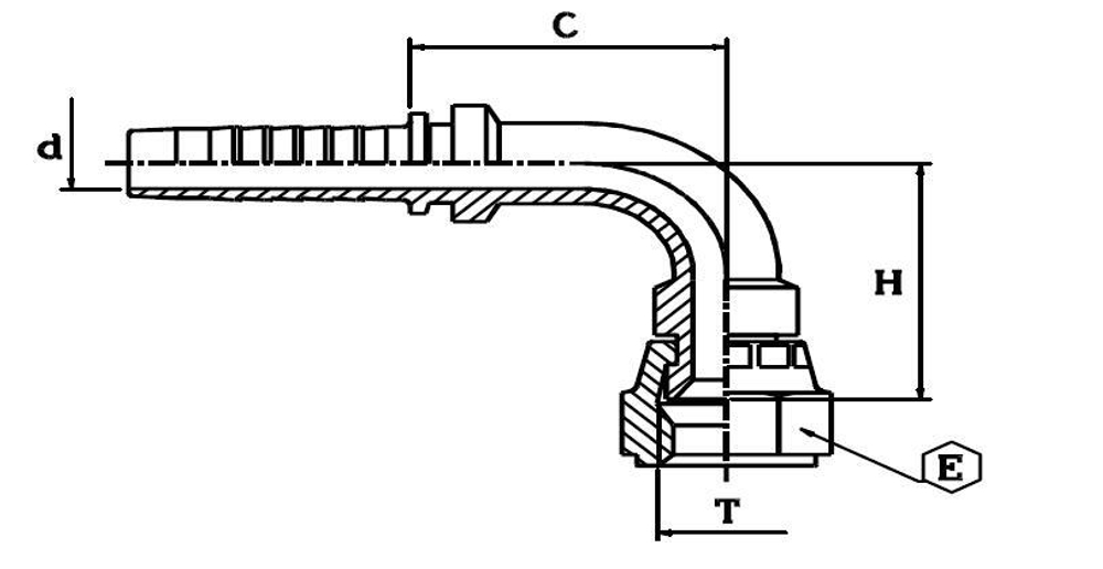 Фитинг DN 16 JIC (Г) 1.1/16 (90)