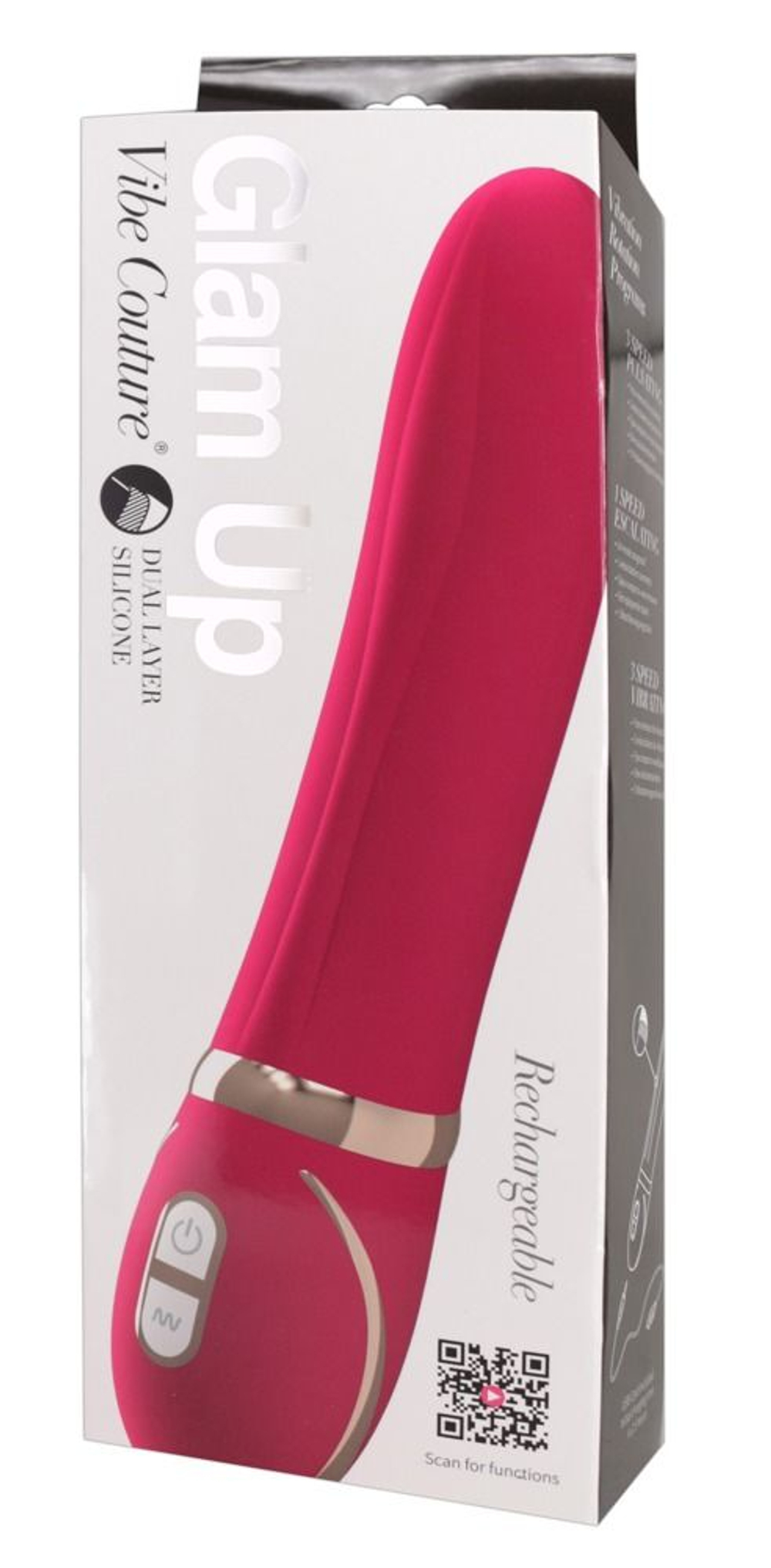 Розовый вибромассажер для точки G Glam Up Pink GR - 22 см. (Цвет: розовый)