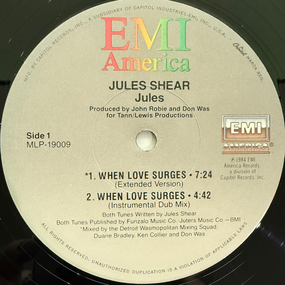 Jules Shear ‎– Jules (США 1984г.)