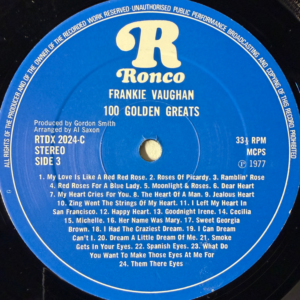Frankie Vaughan ‎– 100 Golden Greats 2LP (Англия 1977г.)