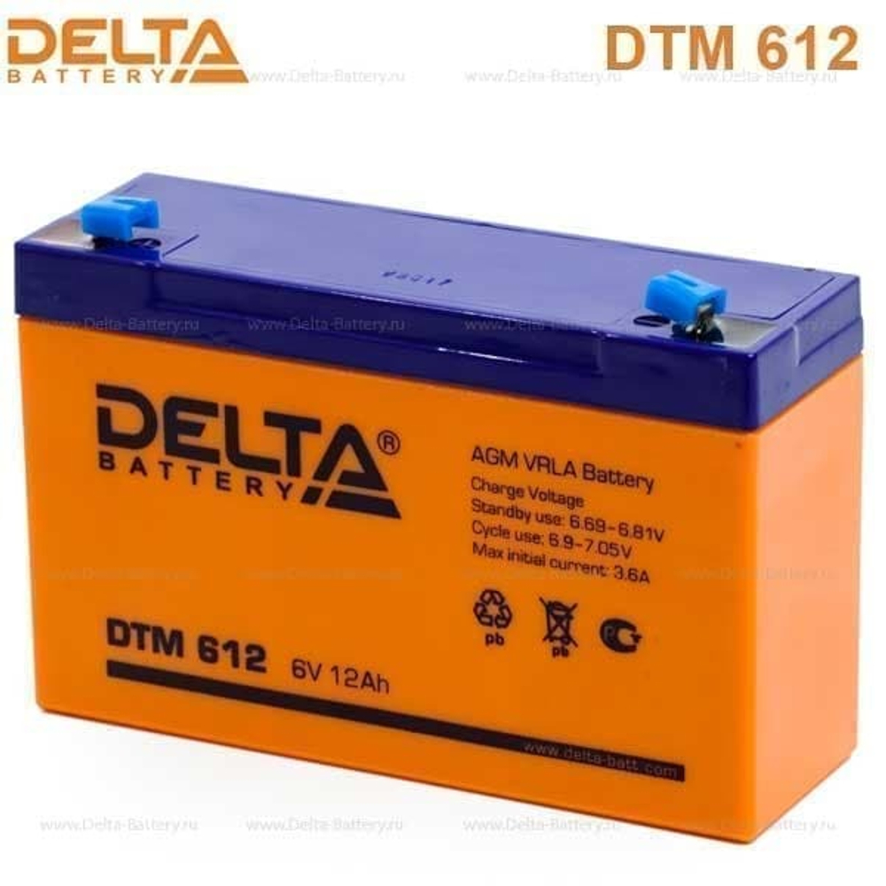 Аккумуляторная батарея Delta DTM 612 (6V / 12Ah)