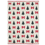 Плед из хлопка с новогодним рисунком christmas bows из коллекции new year essential, 130x180 см