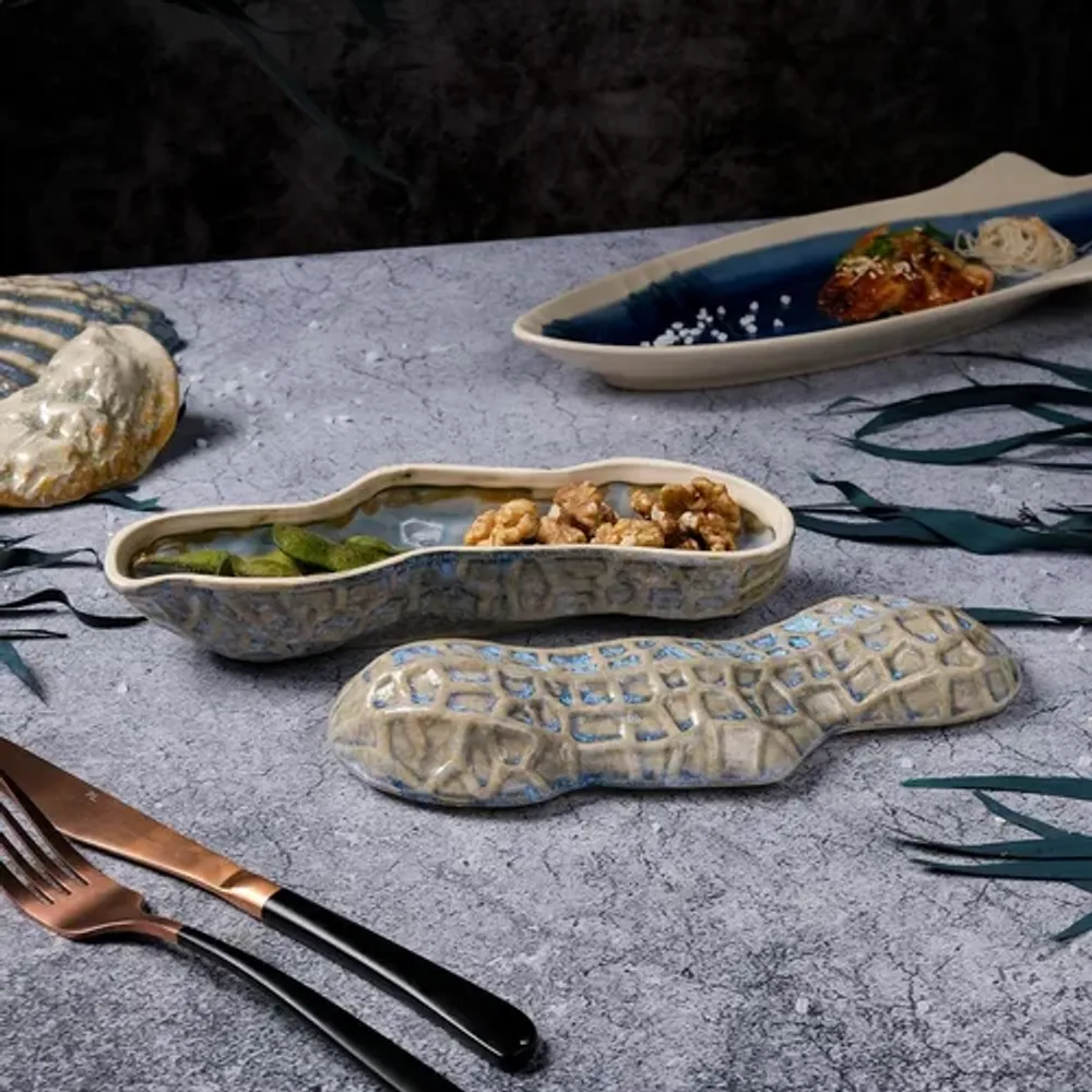 Блюдо для подачи 22,7*6,5 см h7,5 см 195 мл с крышкой Groundnut Northern Blue Frutti di Mare [1]