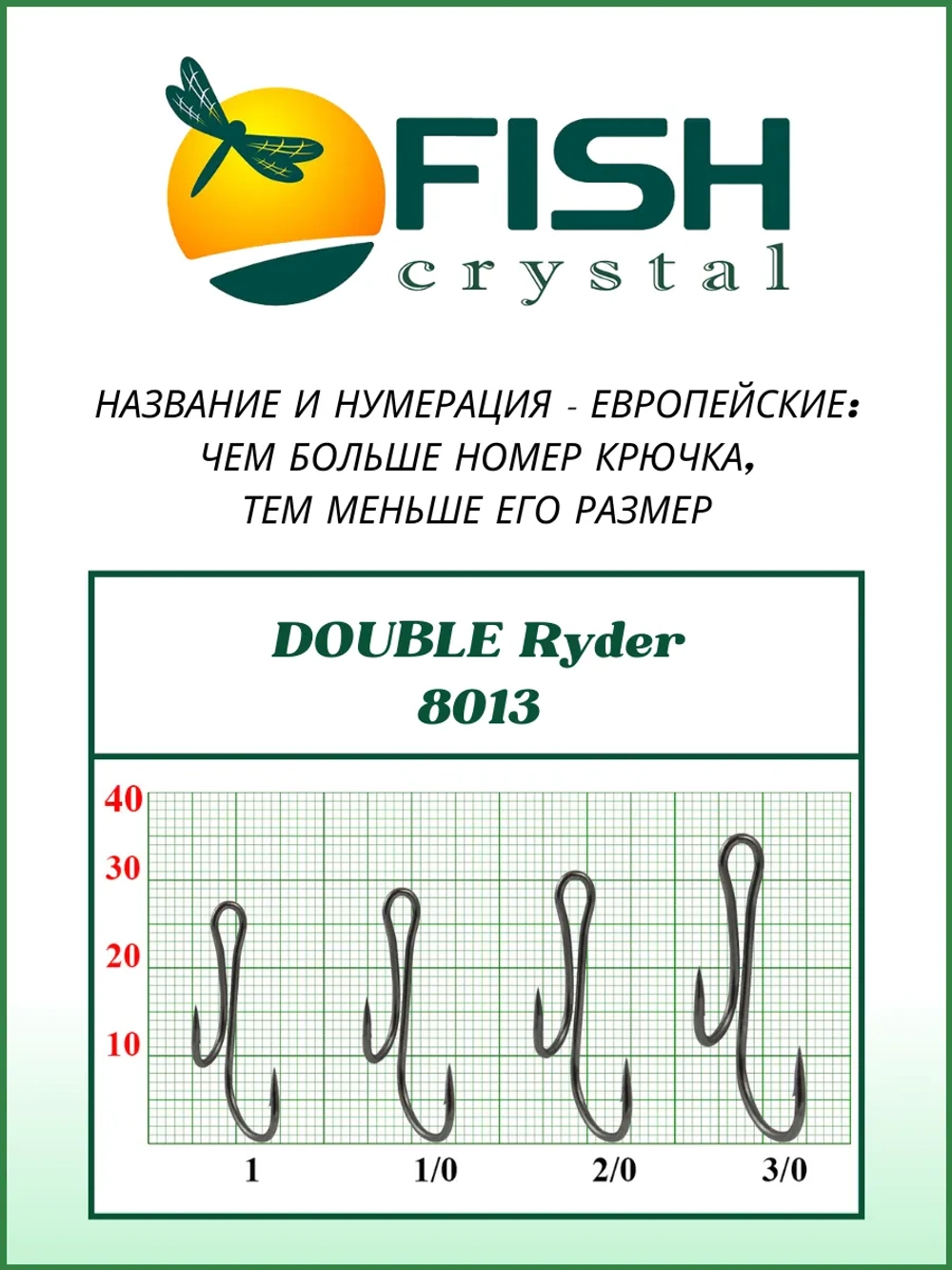 Крючок рыболовный двойной Живцовый Ryder 8013