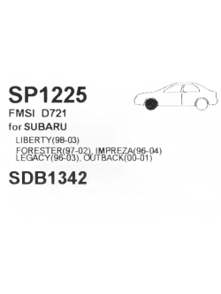 Колодки тормозные SUBARU Forester (97-02),Legacy (96-03),Outback (00-03) передние (4шт.) SANGSIN