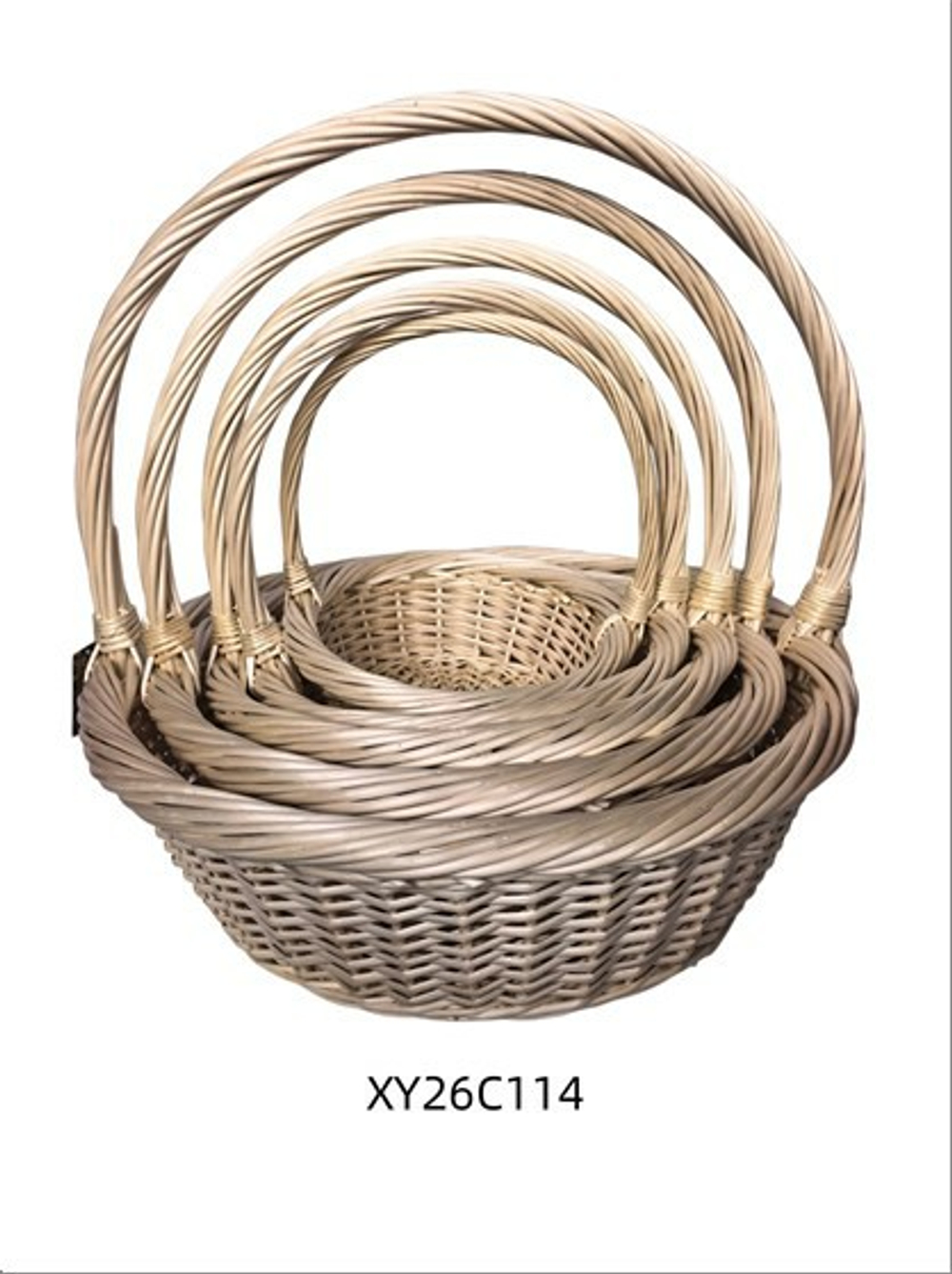 Корзина НАБОР/5шт (ива) D56xH20/54см-D27xH11/30см НАТУРАЛЬНЫЙ