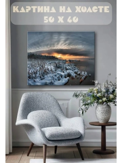 Картина на стену 40 X 50 Зимний пейзаж