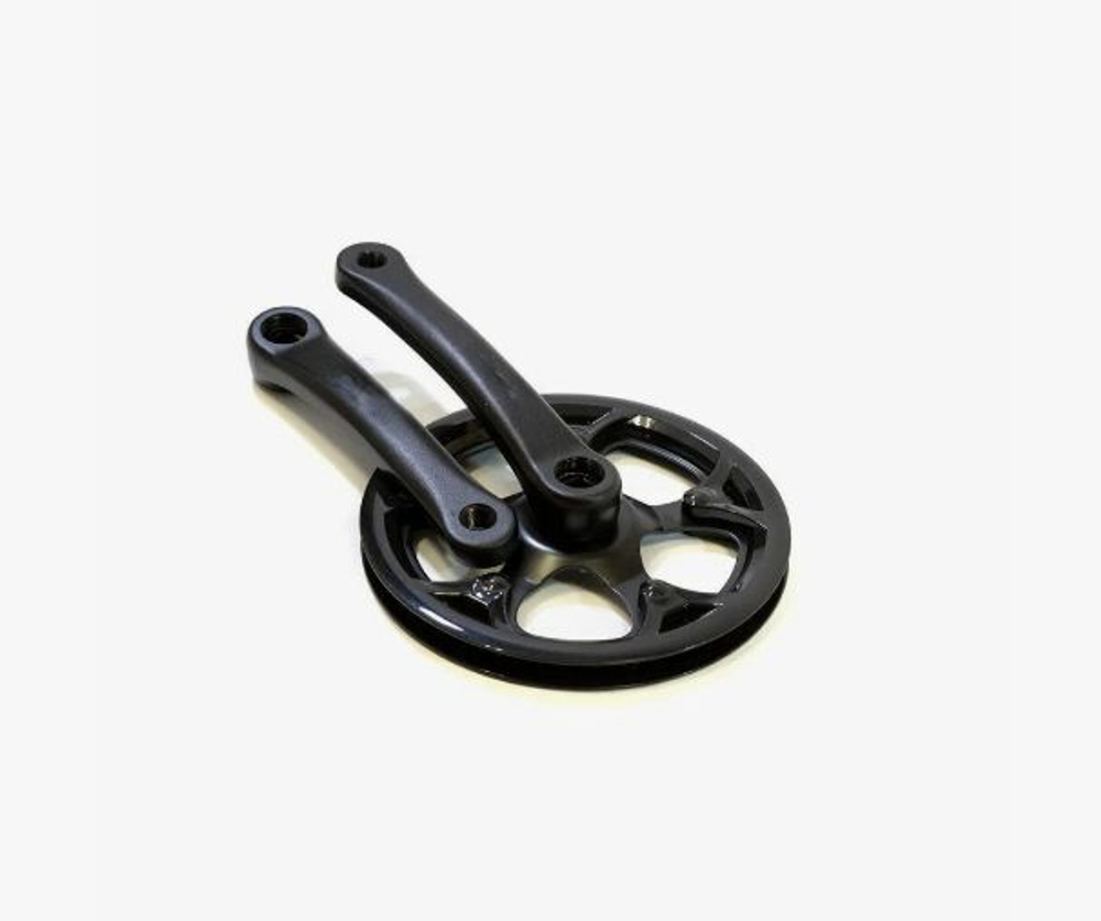 Шатуны-система TRIX, 1ск., 1/2"х1/8", 48 зуб., сталь с защитой, шатуны 170мм, резьба 9/16", под квадрат, черные
