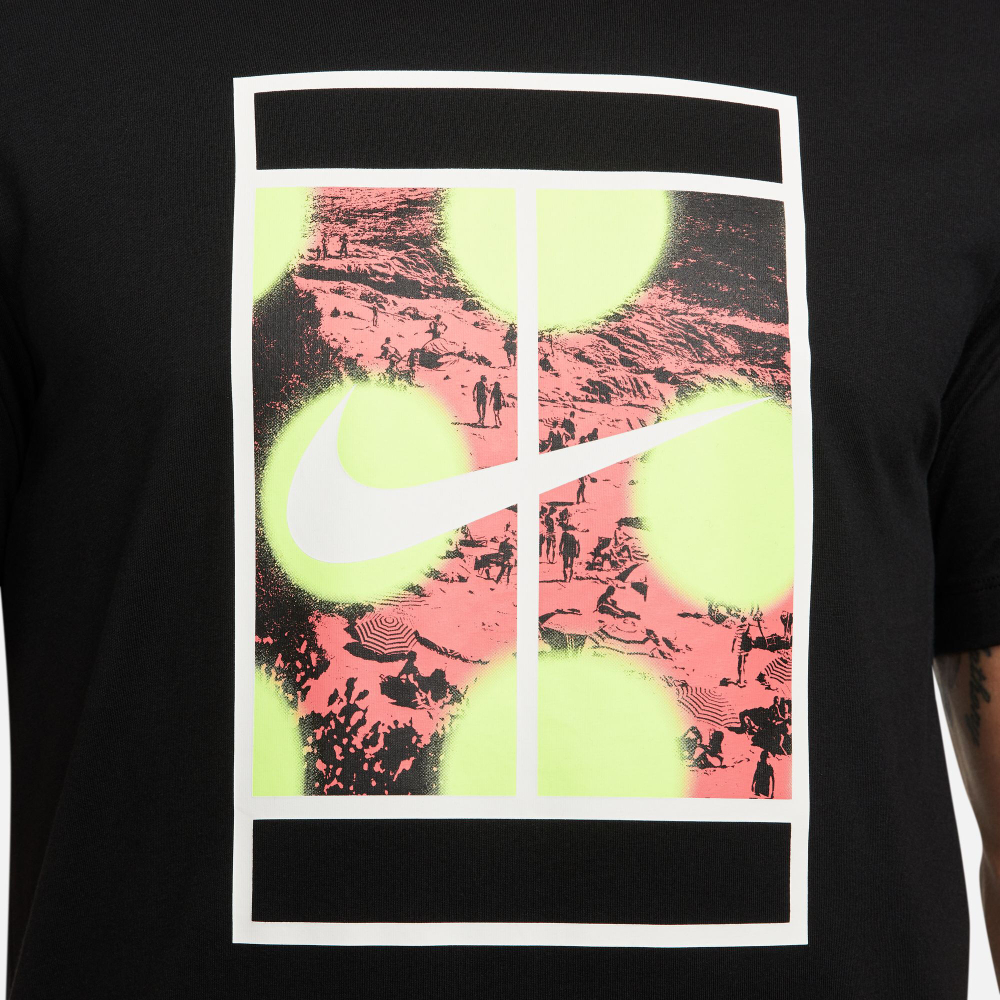 Мужское теннисное поло Nike Court Heritage RG T-Shirt Men - Black, Multicoloured