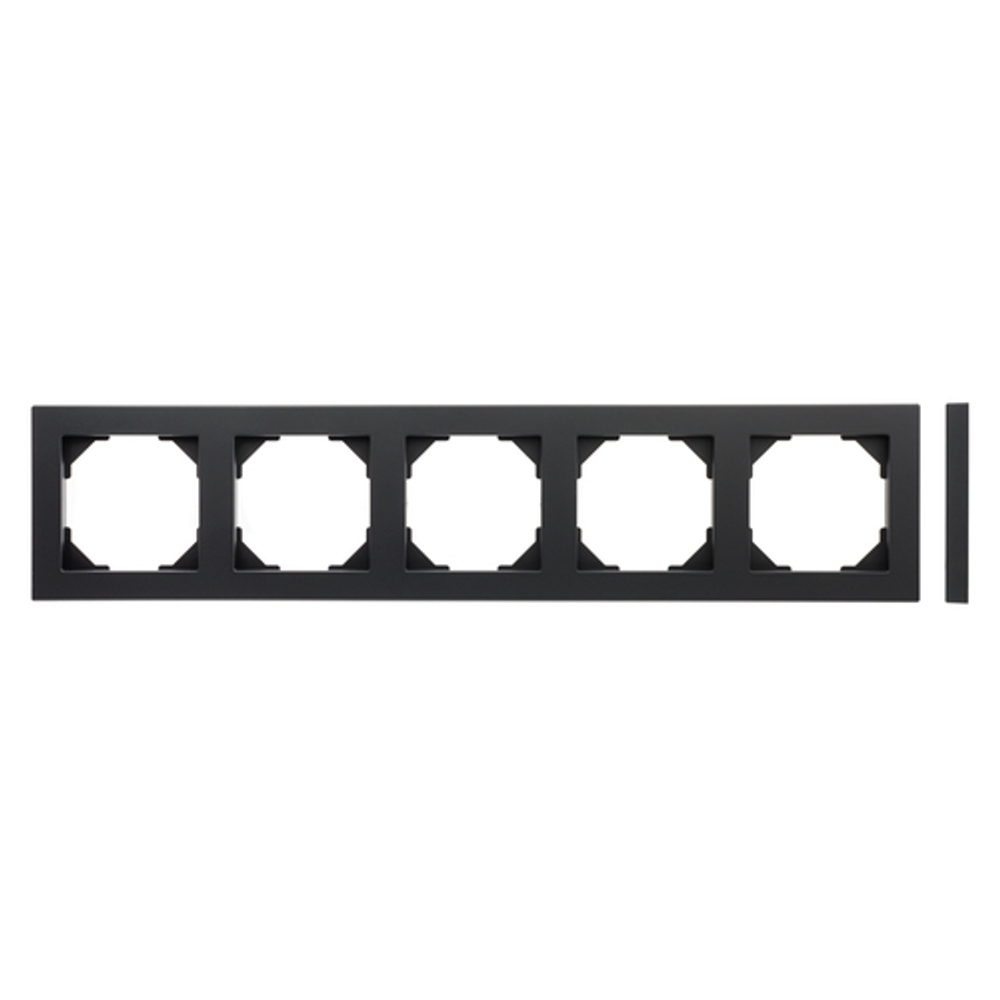Рамка 5-местная прилегающая LAVERO CLASSIC 1013600145, Slim, черный матовый