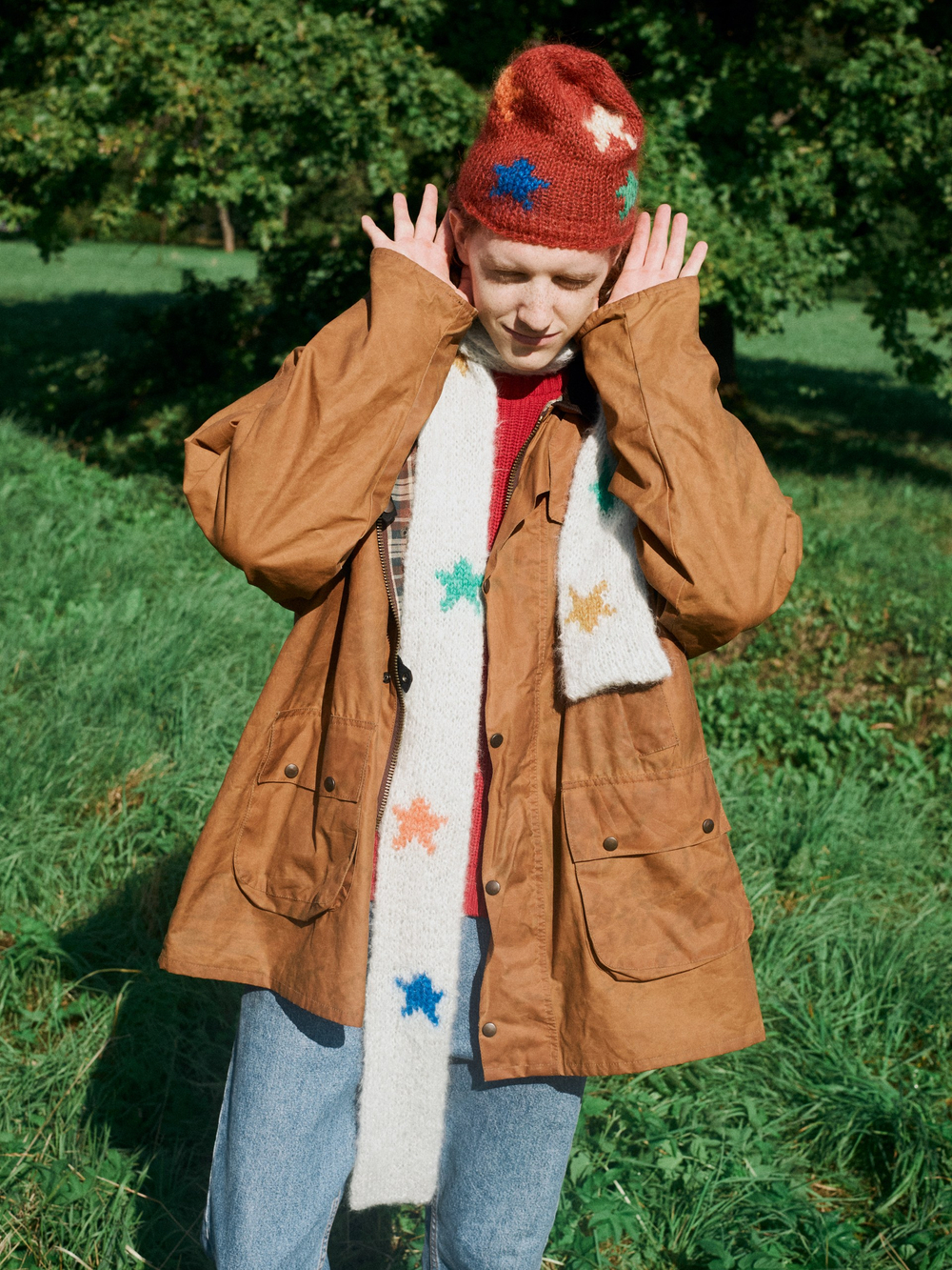 Шапка Jacob Cro Mohair Stars "Brown"