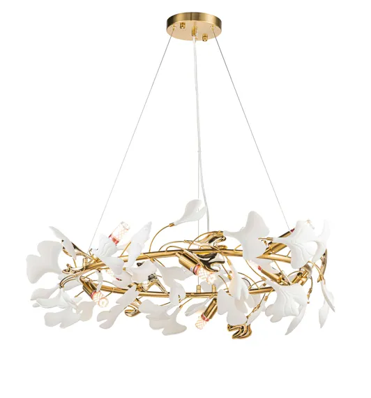 Люстра подвесная NewRgy 1770B-D800 COPPER GOLD, 8×40 Вт, золотая и латунная