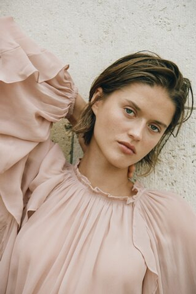 Блузка из вискозы с рукавами-баллонами — круглый вырез - H&M