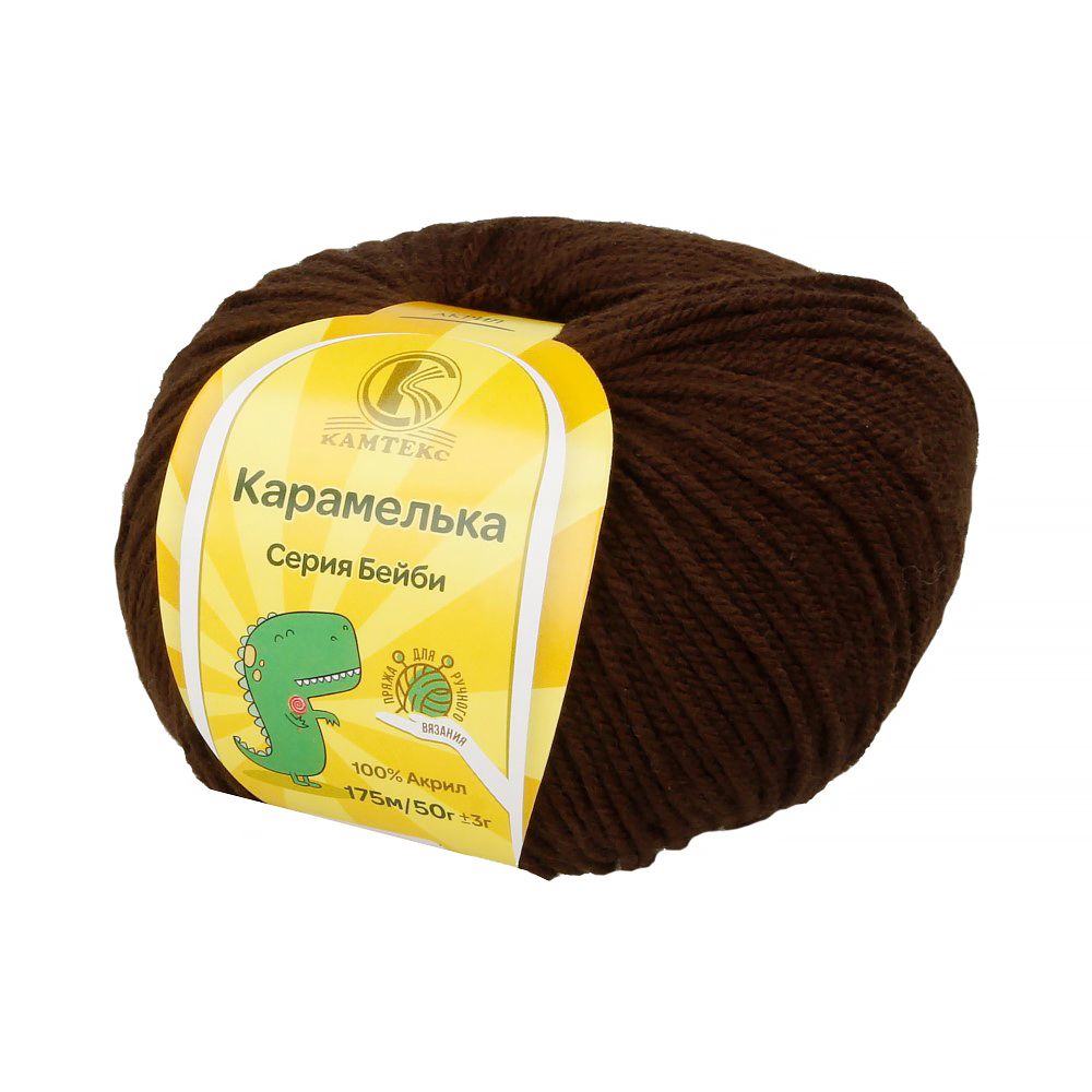 Пряжа Камтекс Карамелька / уп.10 мот. по 50 г, 175 м, цв.063 шоколад Пряжа Камтекс Карамелька / уп.10 мот. по 50 г, 175 м, цв.063 шоколад