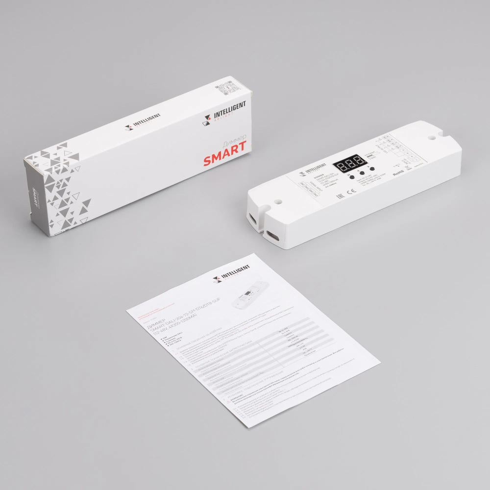 INTELLIGENT ARLIGHT Диммер SMART-DALI-204-72-SH-DT6/DT8-SUF (12-48V, 4x350-1200mA) (IARL, IP20 Пластик, 5 лет) 038544