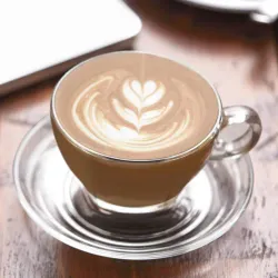 Чашка 260 мл кофейная "Latte Caffe Premio" d 12,6 см h6,5 см стекло Ocean [6]