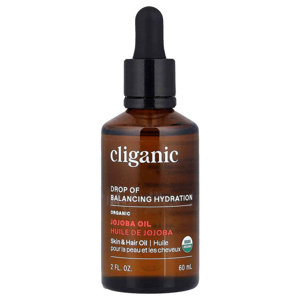 Cliganic, Органическое масло жожоба, для жирной и комбинированной кожи, 60 мл (2 жидк. Унции)