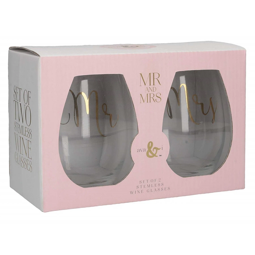 Kitchen Craft Набор из 2 бокалов для вина Mr & Mrs 590 мл EAN 5050993320949