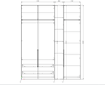 Шкаф модульный 200 см SHTABE S170S01+P1 (Белый-Белый+Кашемир)