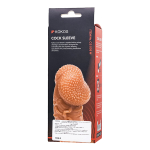 Телесная закрытая насадка 15,6см с венками Kokos Cock Sleeve 006 Size M