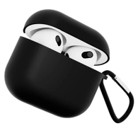 Чехол для Airpods 3 Gurdini силиконовый с карабином Черный