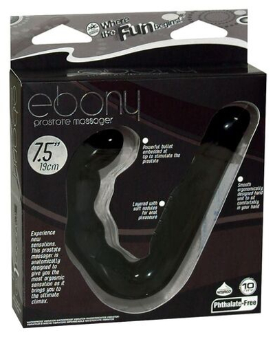 Чёрный стимулятор простаты Ebony Prostate Massager (Цвет: черный)