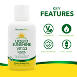 NaturesPlus, Liquid Sunshine®, витамин D3, тропический цитрус, 473,18 мл (16 жидк. унций)