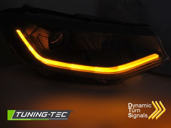 LED HEADLIGHTS TUBE LIGHT BLACK DRL SEQ fits VW CADDY 20-
