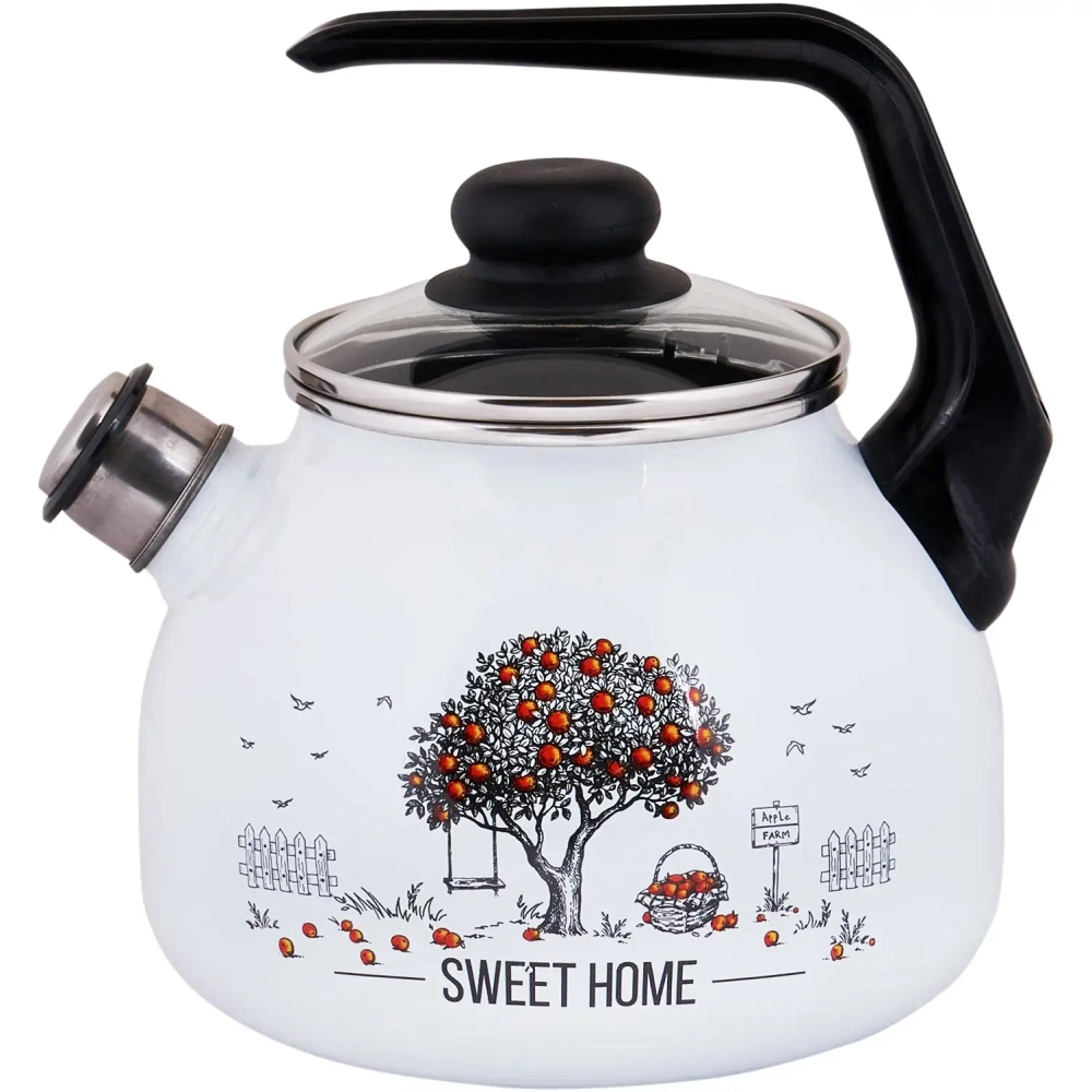 Чайник эмалированный 3л со свистком «Apple Tree» Appetite 4с209я