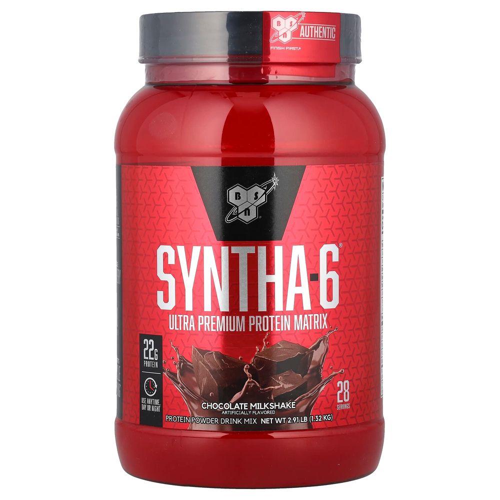 BSN, Syntha-6, белковая матрица ультра-премиум, шоколадный молочный коктейль, 1,32 кг (2,91 фунта)