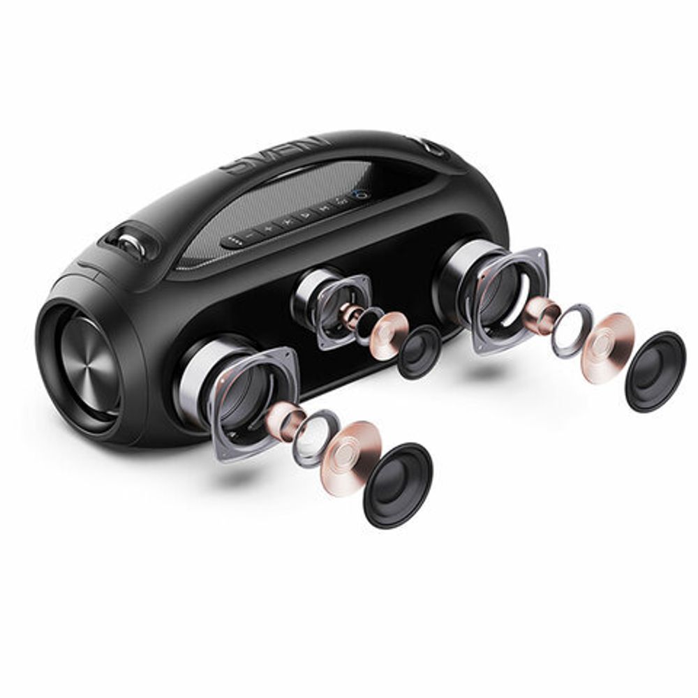 Колонка портативная SVEN PS-380, 40 Вт, TWS, Bluetooth, FM, USB, черный, SV-021290