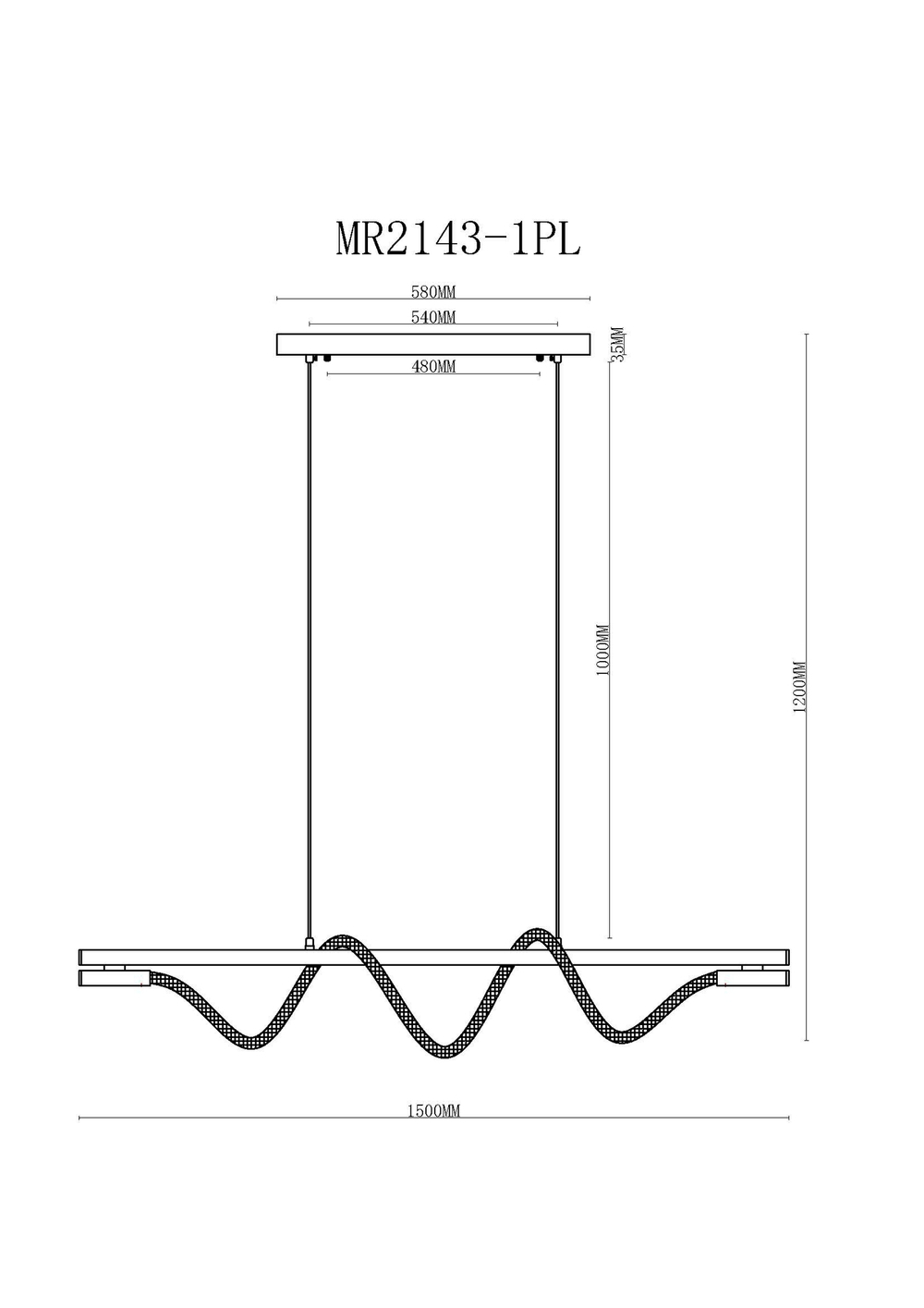 Подвесной светильник IP40 с гибким неоном MyFar Kenneth MR2143-1PL
