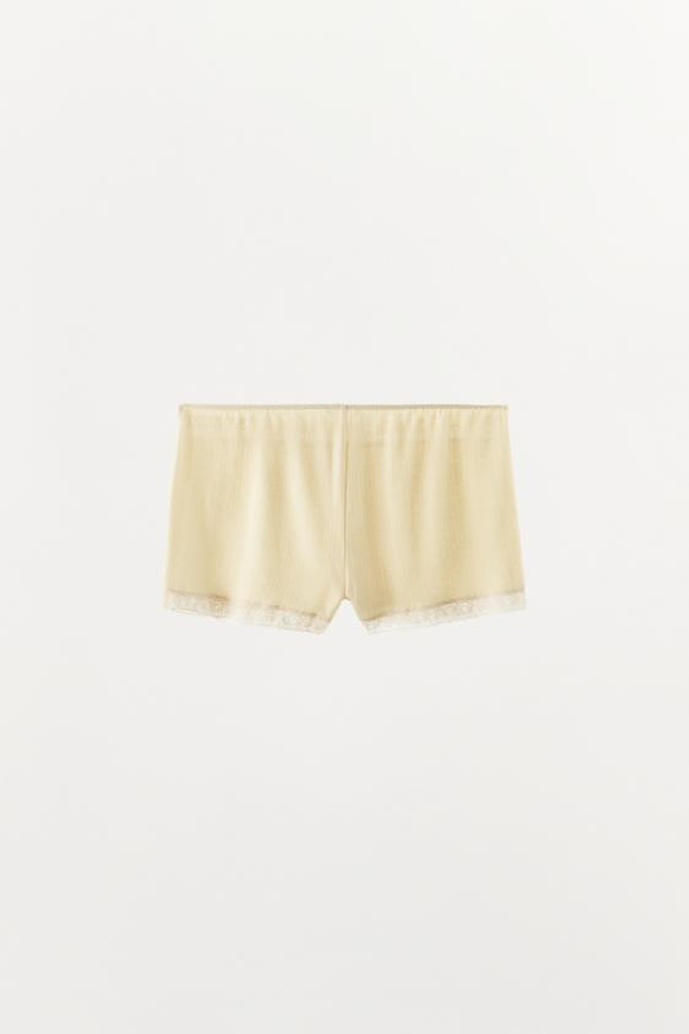 ZARA АЖУРНЫЕ ШОРТЫ С КРУЖЕВОМ, ЭКРЮ