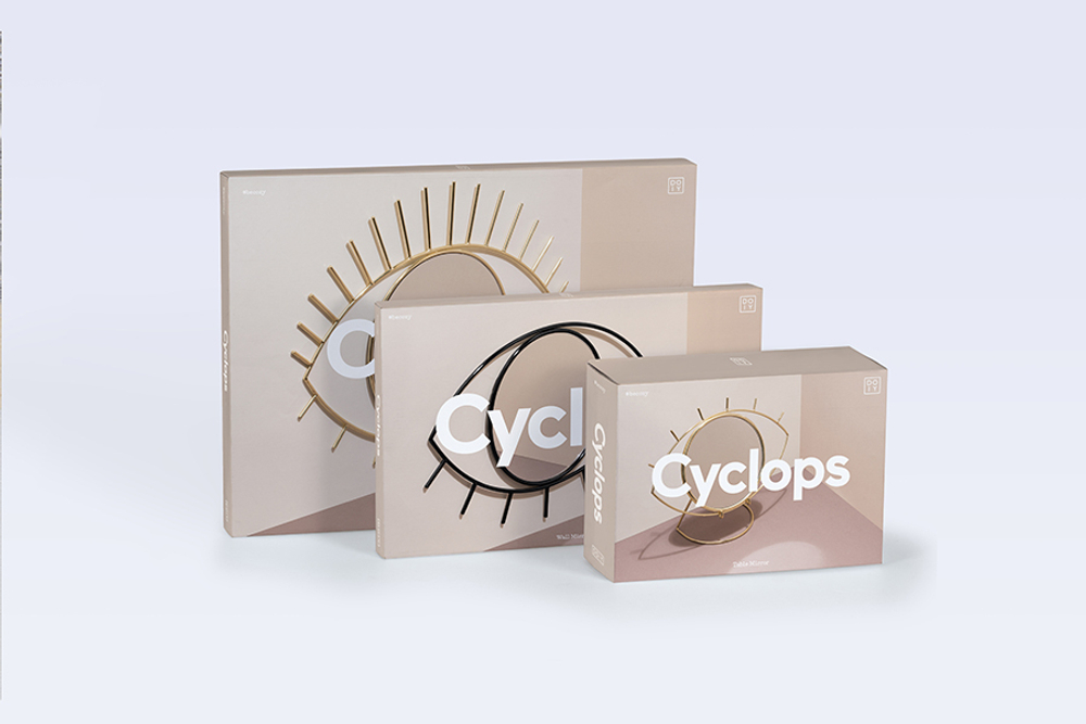 Зеркало настенное cyclops большое золотое