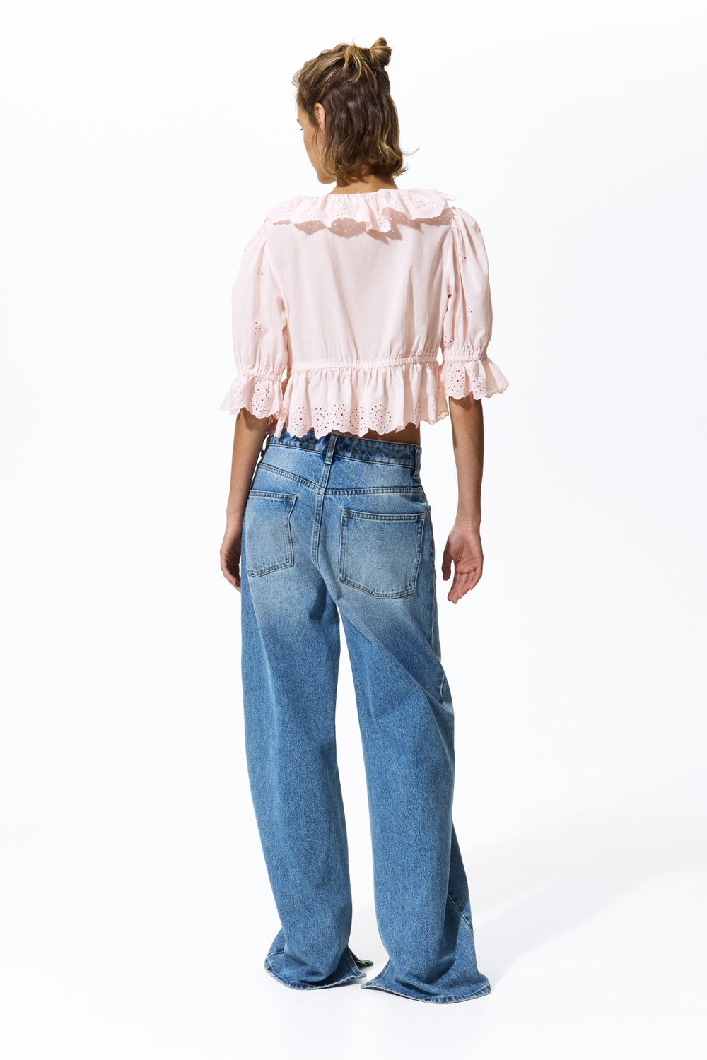 Хлопковая блузка с вышивкой - H&M