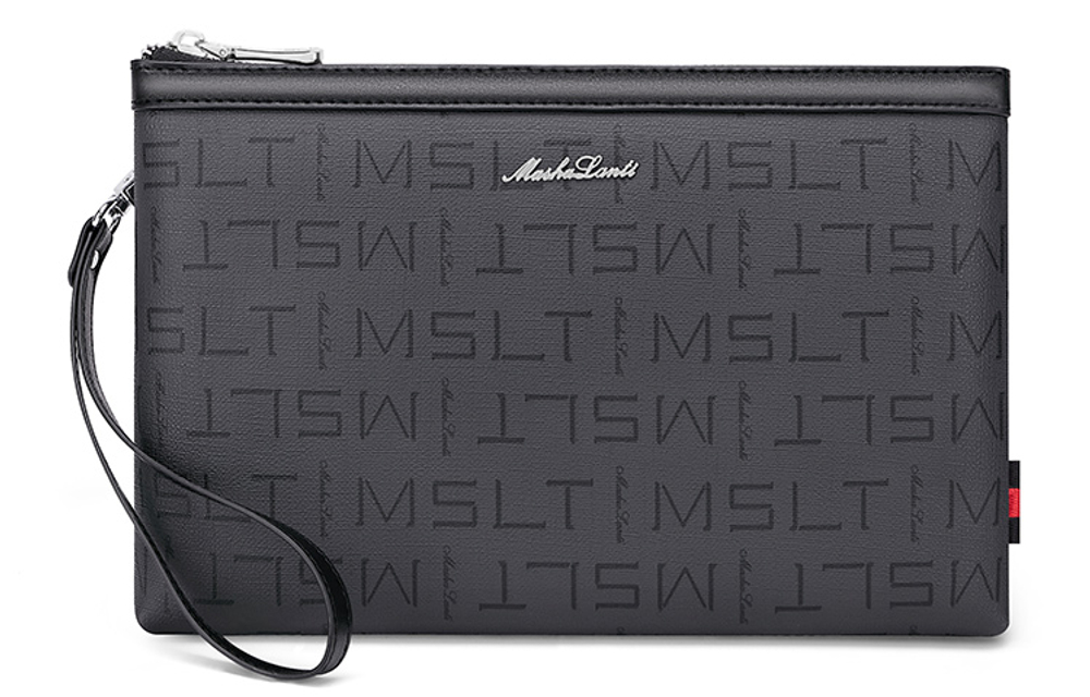 MashaLanti PVC Handheld Bag, Commute Bag, Envelope Bag, Clutch Regular Men"s Black