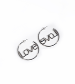 Серьги кольца LOVE silver