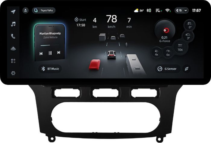 Магнитола для Ford Mondeo 4 2007-2010 (рамка чёрная) - Teyes CC4PRO монитор 12.3" 2K QLED + рамка 10, Android 13, Быстрейшая, Snapdragon 778G, ИИ, CarPlay, DSP, 4G SIM-слот