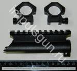 Кронштейн с кольцами LEAPERS с крышкой ствольной коробки на СКС, планки Weaver (MNT-T642)