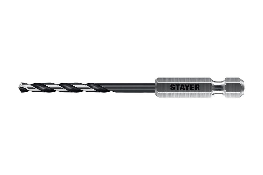 STAYER НЕХ-1/4″, d 3.0 х 84 мм, сверло по металлу для винтовёртов и шуруповертов IMPACT READY (29603-3)