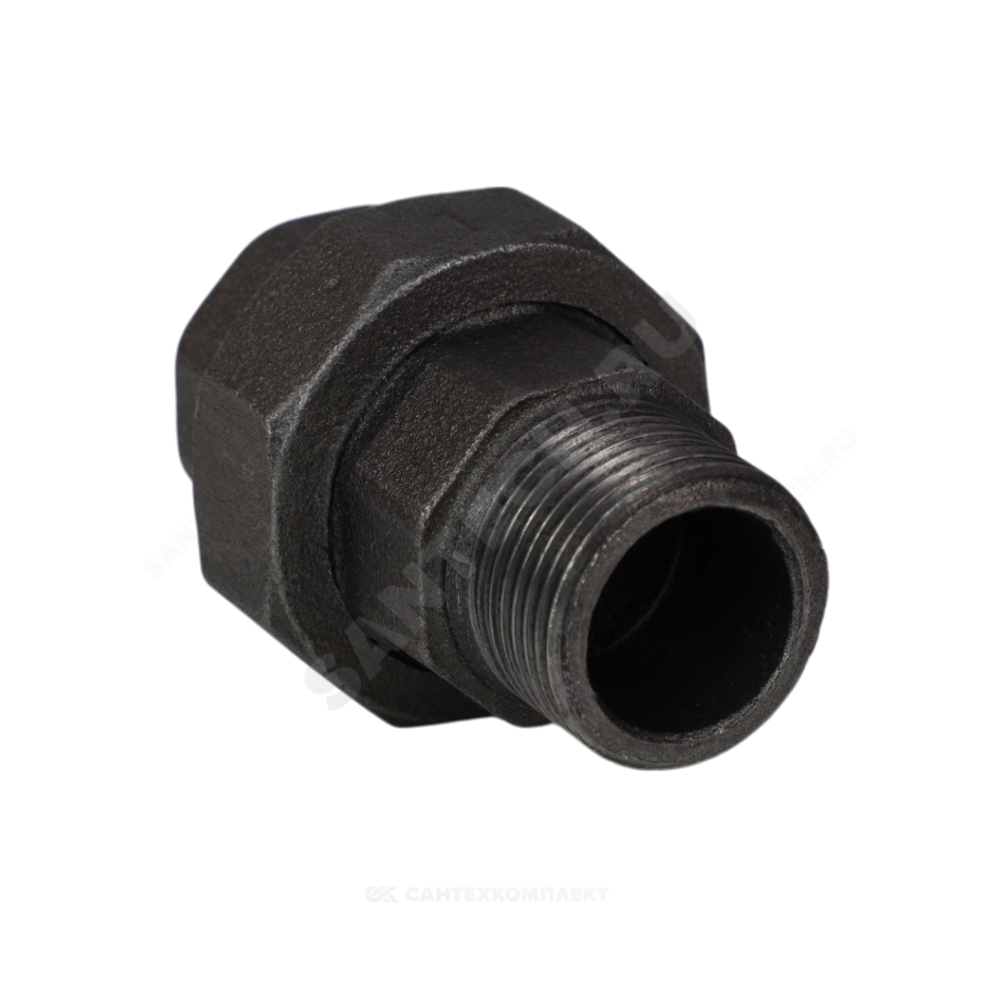 Соединитель прямой американка чугун Ду 20 (3/4") ВР/НР конусный Fittex PLUS