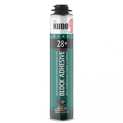 Клей-пена Kudo PROF 28+ для строительных блоков и кирпича 1000 мл, шт