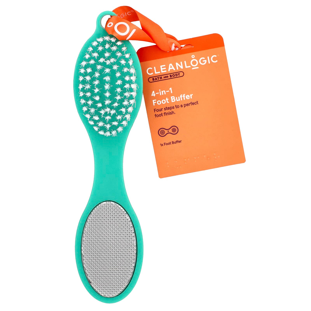 Cleanlogic, Средство для ванны и тела, буфер для ног 4-в-1, 1 шт.