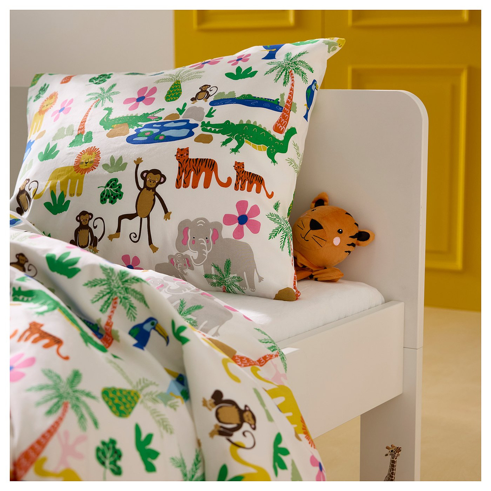 IKEA NATTHÄGER  (ИКЕА НАТТХЭГЕР)  -  Набор из 3 кукол-перчаток - крокодил зебра/тигр многоцветный